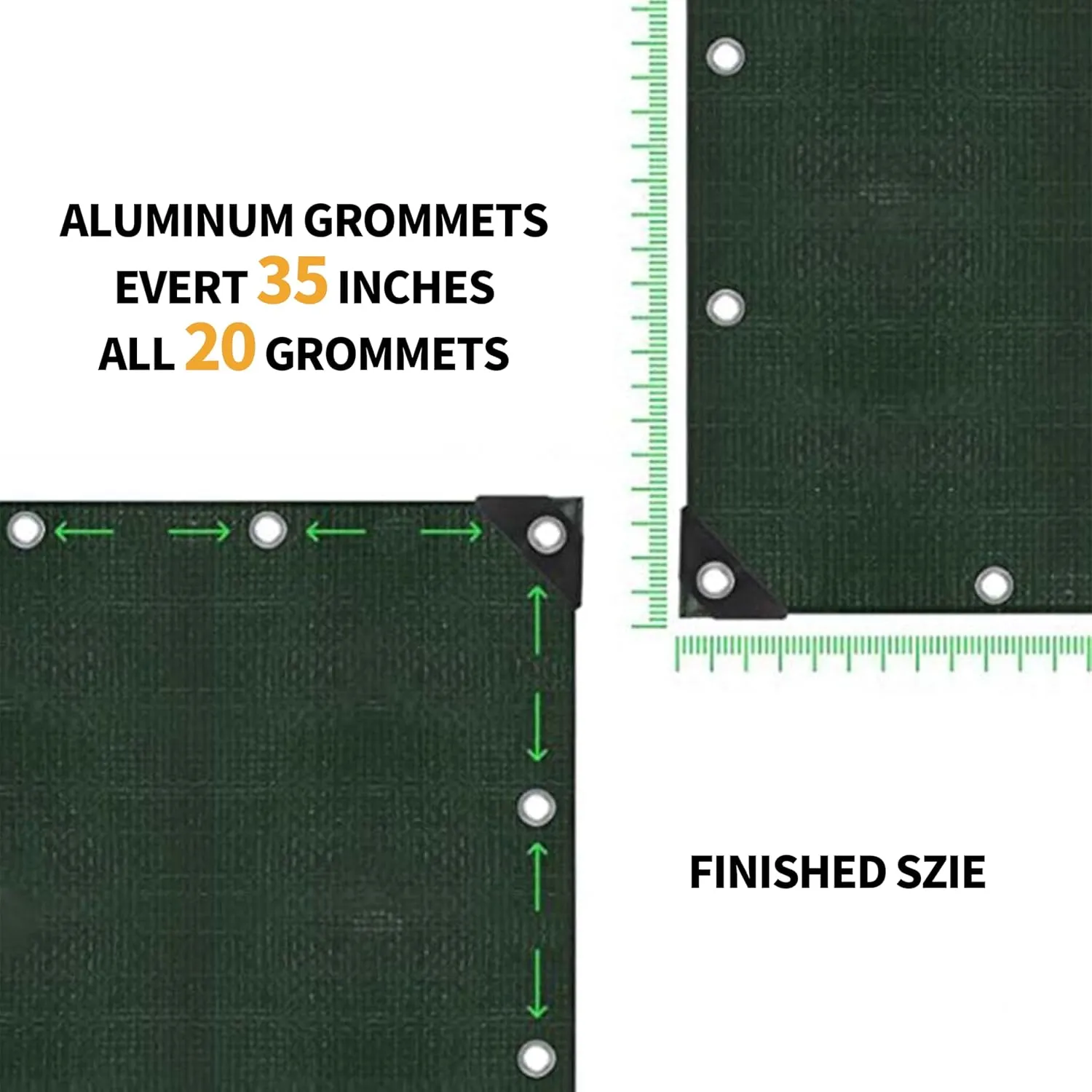 TARPAL 15x15 Feet Green Tarp Waterproof Multipurpose Protective Cover All Purpose Poly Tarps Cover for Pool, Outdoor Furniture, Camping, Firewood, Boat,Roof Waterproofing