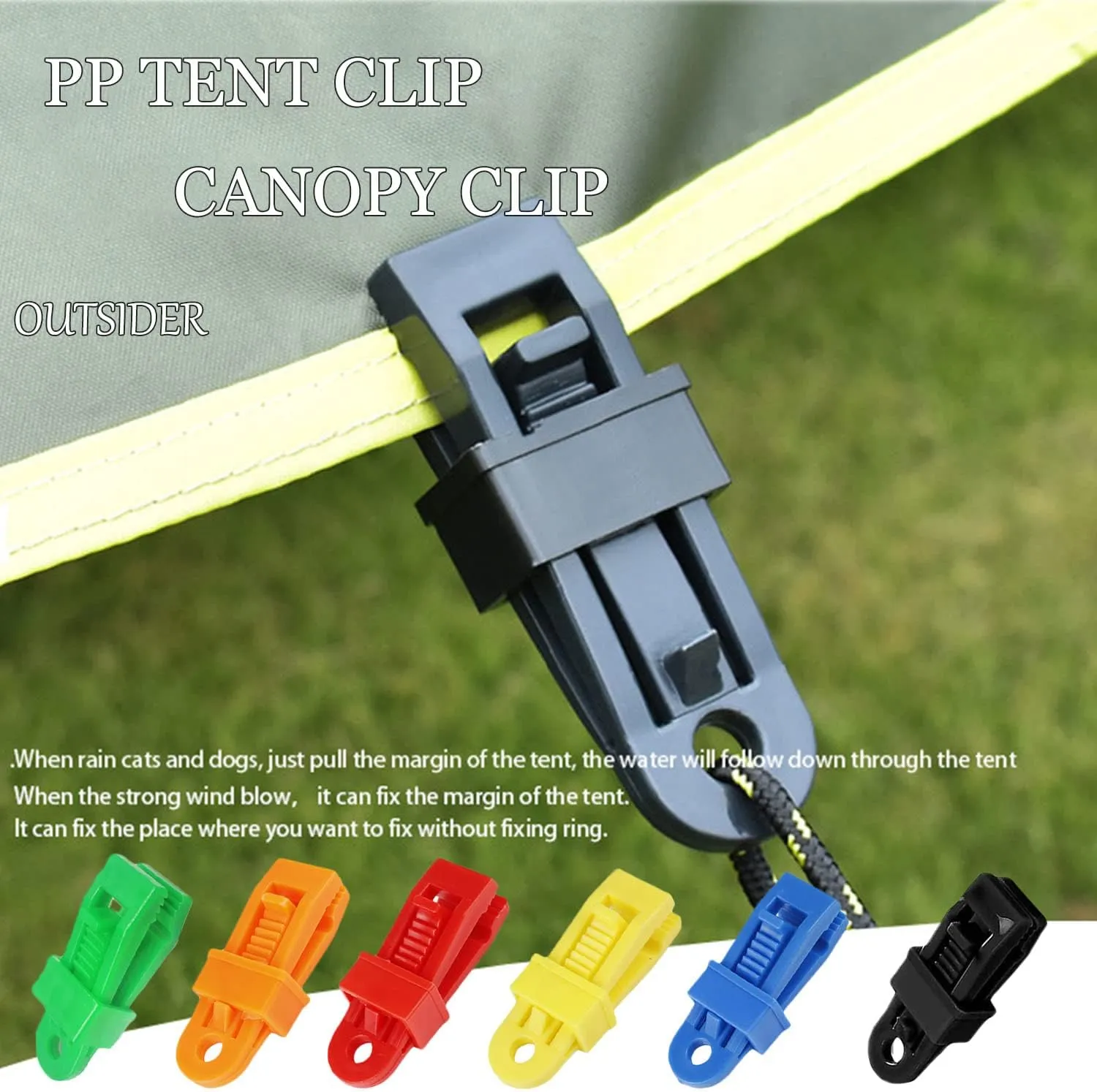 Tarpaulin Clips, Camping Accessories for Tent,20 Pcs Adjustable Heavy Duty Lock Grip for Tarp & Shade Cloth Color, Windproof Shade Cloth Plastic Clips(Blue)