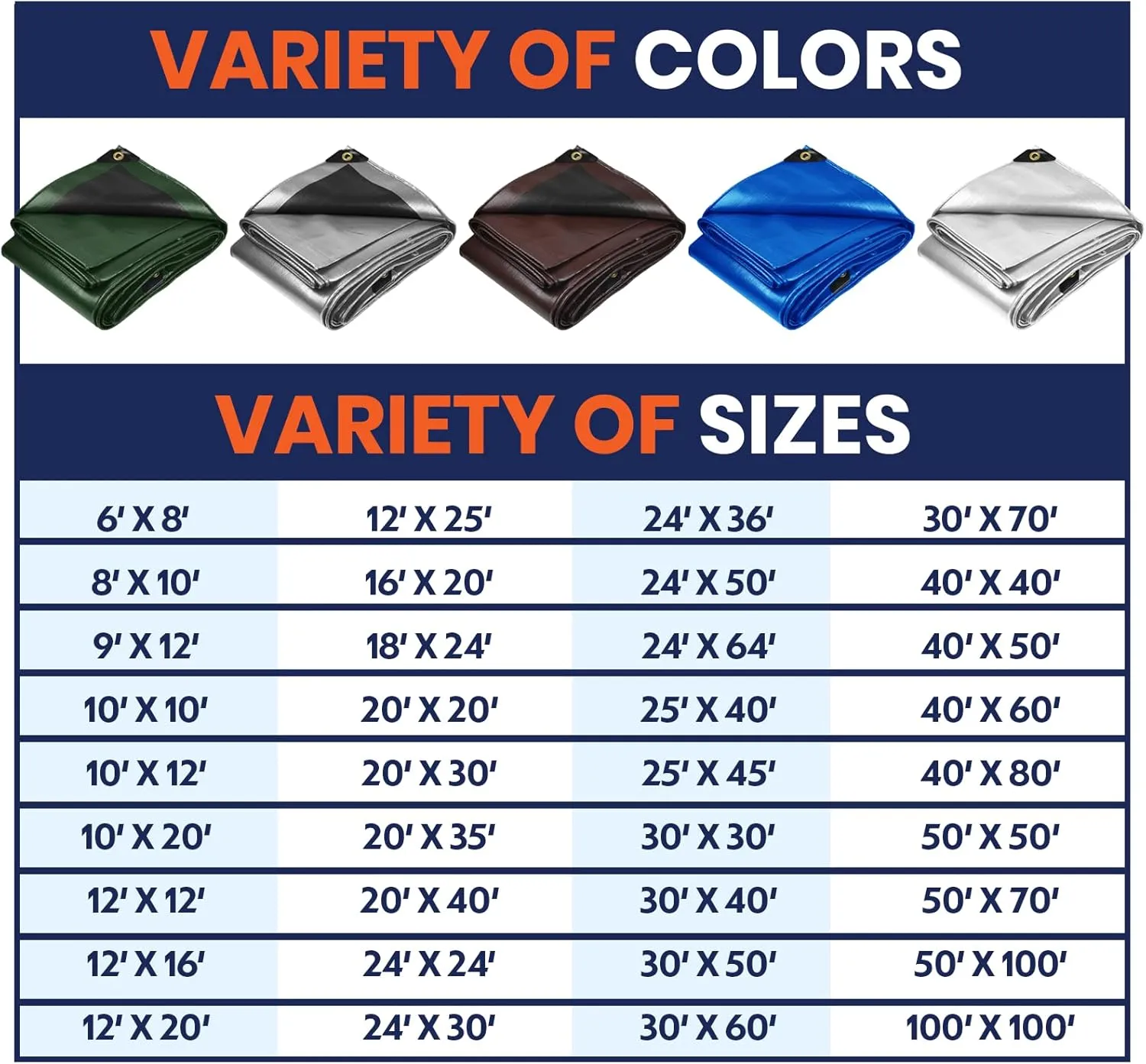 Tarpco Safety Heavy Duty 10 Mil Tarp Cover, Waterproof, UV Resistant, Rip and Tear Proof, Poly Tarpaulin with Reinforced Edges for Camping, Roof, Patio, Pool, Boat. (Blue 12′ X 20′)
