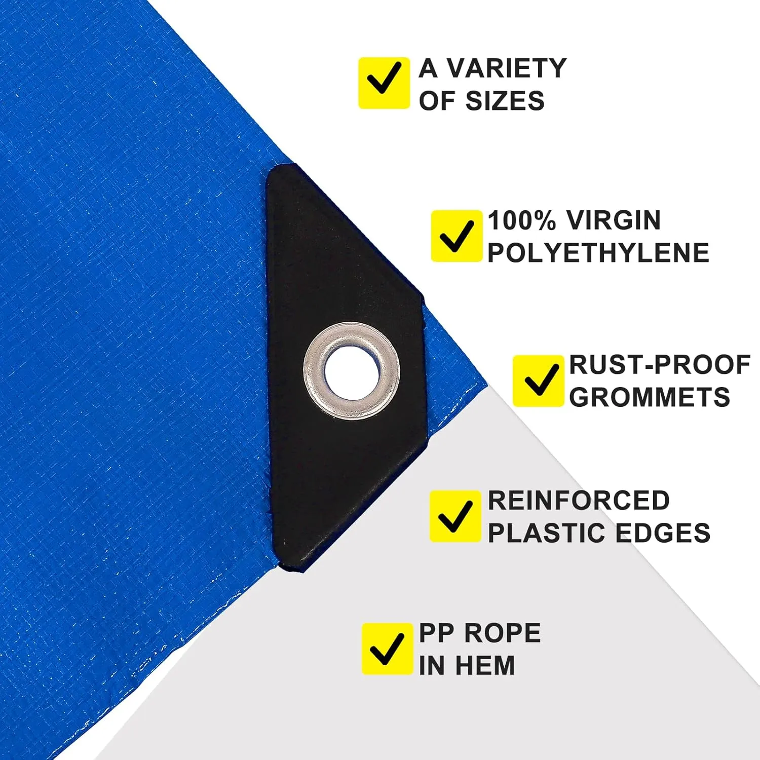Tarps Silver 8X10ft 8Mil, Tarp Cover, Blanket, Waterproof, UV Resistant, Rip and Tear Proof, Poly Tarpaulin with Reinforced Edges for Roof, Camping Patio Pool Cover Boat