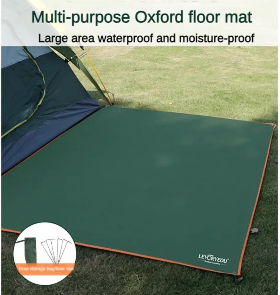 Tent Footprint Waterproof Camping Tarp Mat Picnic Blanket Ground Sheet for Backpacking Hiking Beach (Green,210 * 150cm)