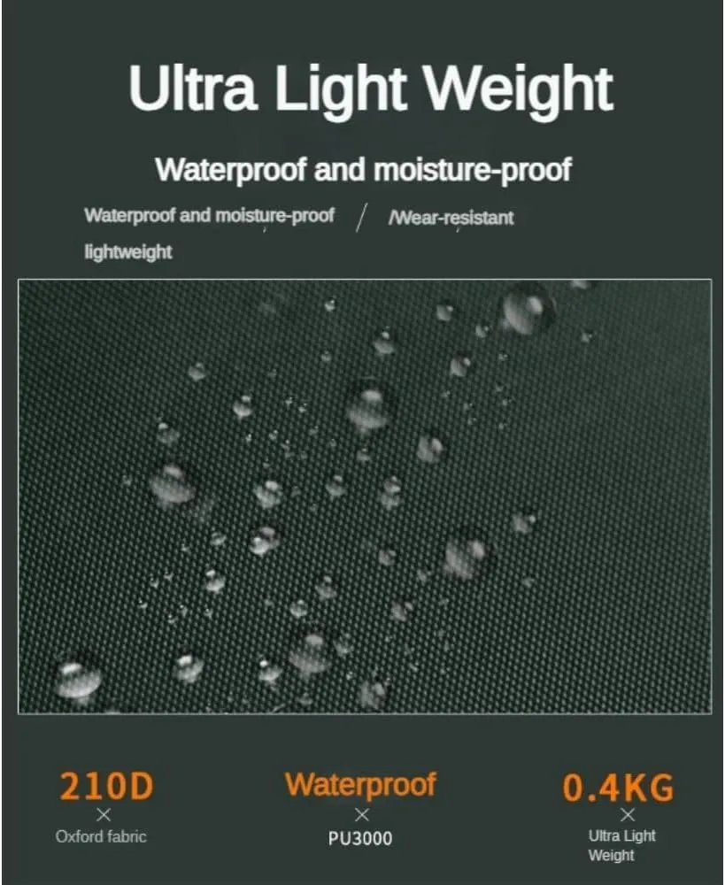 Tent Footprint Waterproof Camping Tarp Mat Picnic Blanket Ground Sheet for Backpacking Hiking Beach (Green,210 * 150cm)