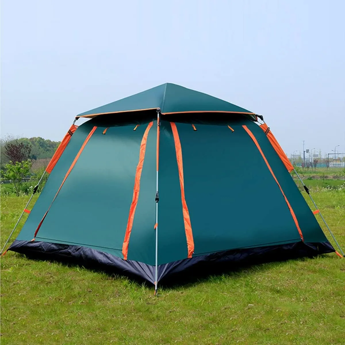 Tent for Family 5-6 Person Camping Tents Double Layer Tent with Porch Shade, Sun Protection,Pop Up Tent with Advanced Ventilation,Outdoor Garden Use, Green