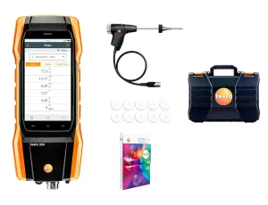 testo 300 Kit - Commercial Combustion Analyzer Kit I CO Meter for Flue Gas, Draft, Differential Pressure and Ambient CO Levels of Heating Systems