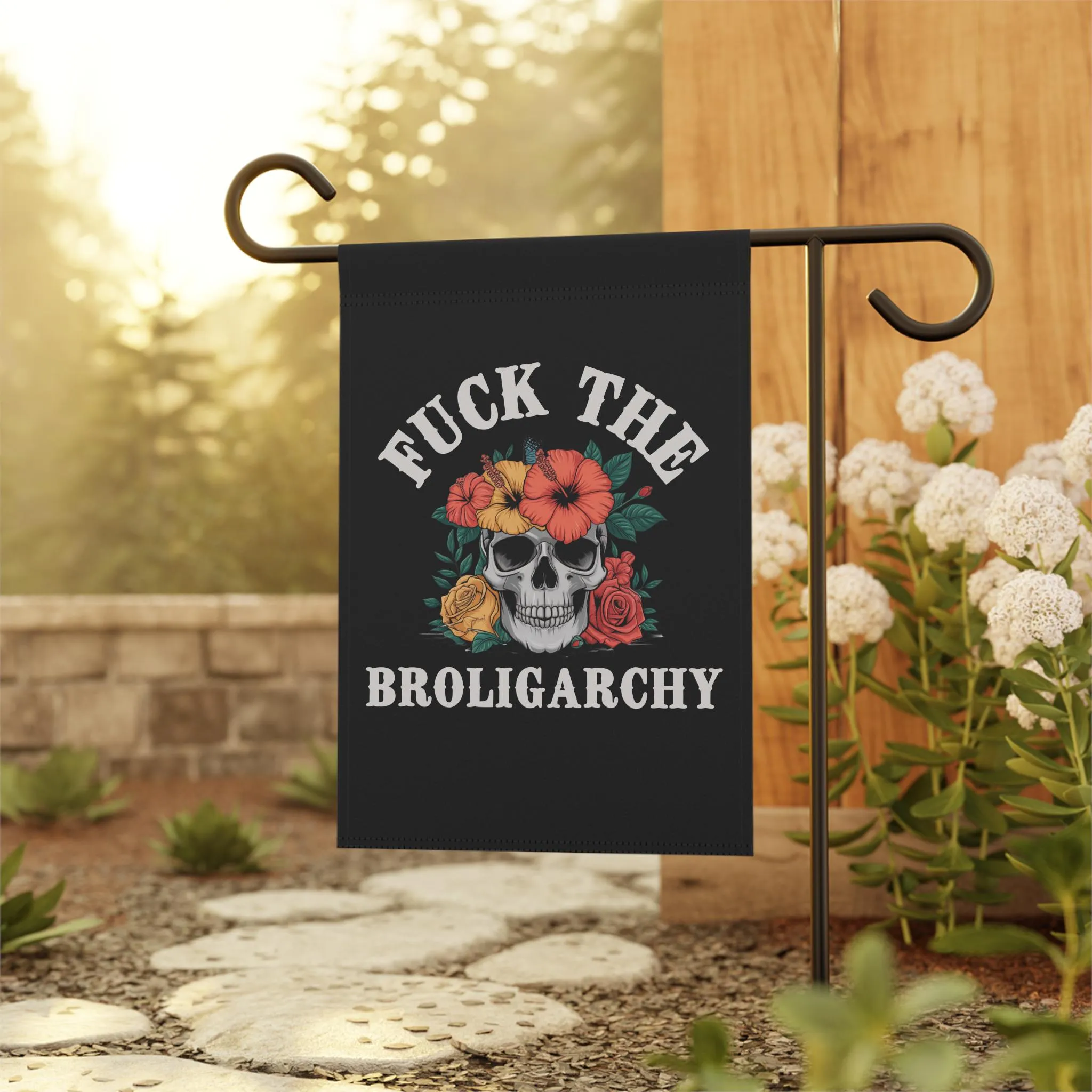 the fuck progressive trump garden flag, feminist anti-MAGA liberal anti fascist gift, First-time buyer discount Streamlined shipping FDT pro broligarchy Fuck sign, democracy choice