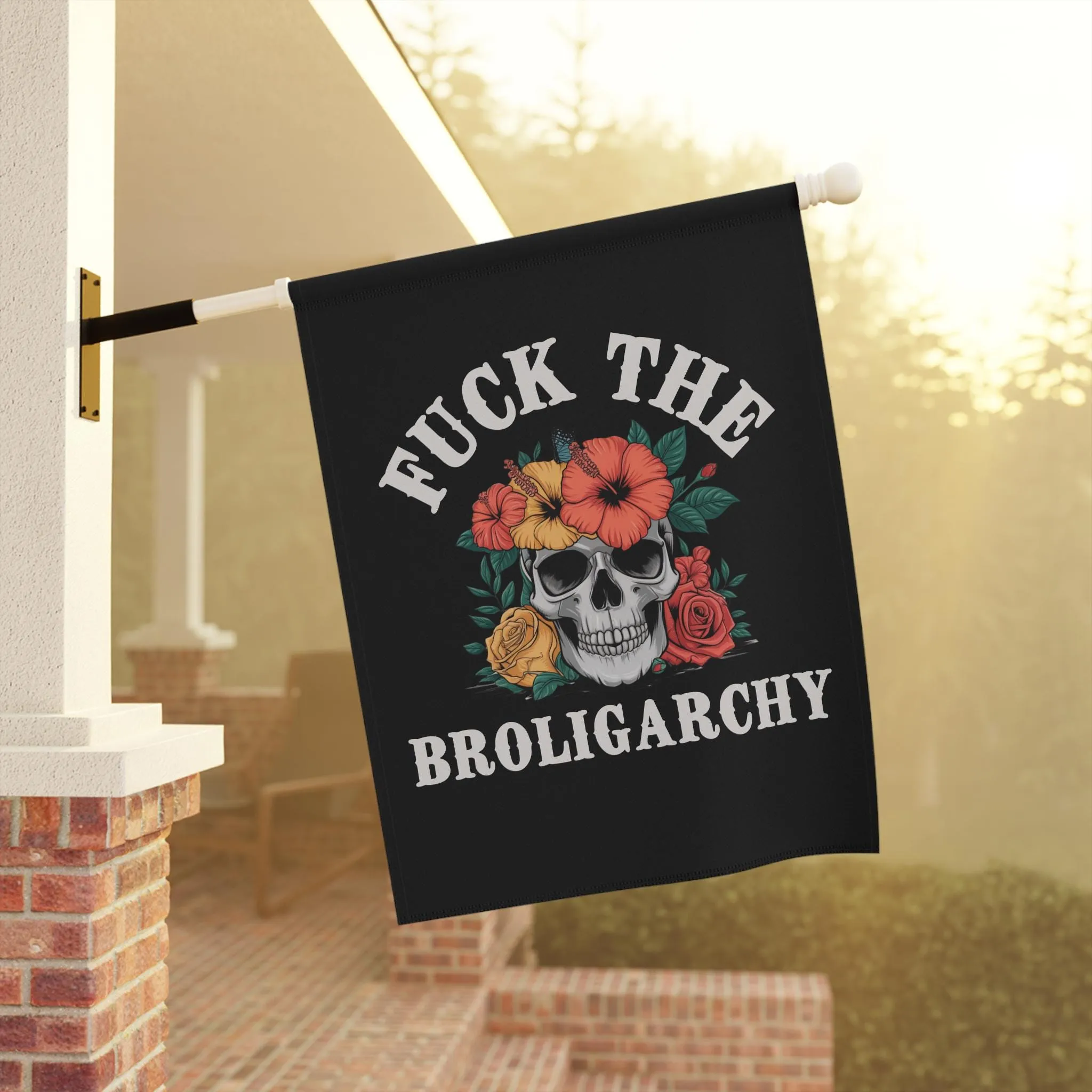the fuck progressive trump garden flag, feminist anti-MAGA liberal anti fascist gift, First-time buyer discount Streamlined shipping FDT pro broligarchy Fuck sign, democracy choice