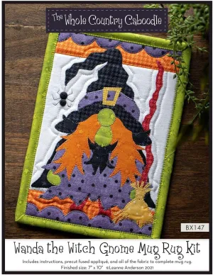 The Whole Country Caboodle Wanda The Witch Gnome Mug Rug Kit Pattern