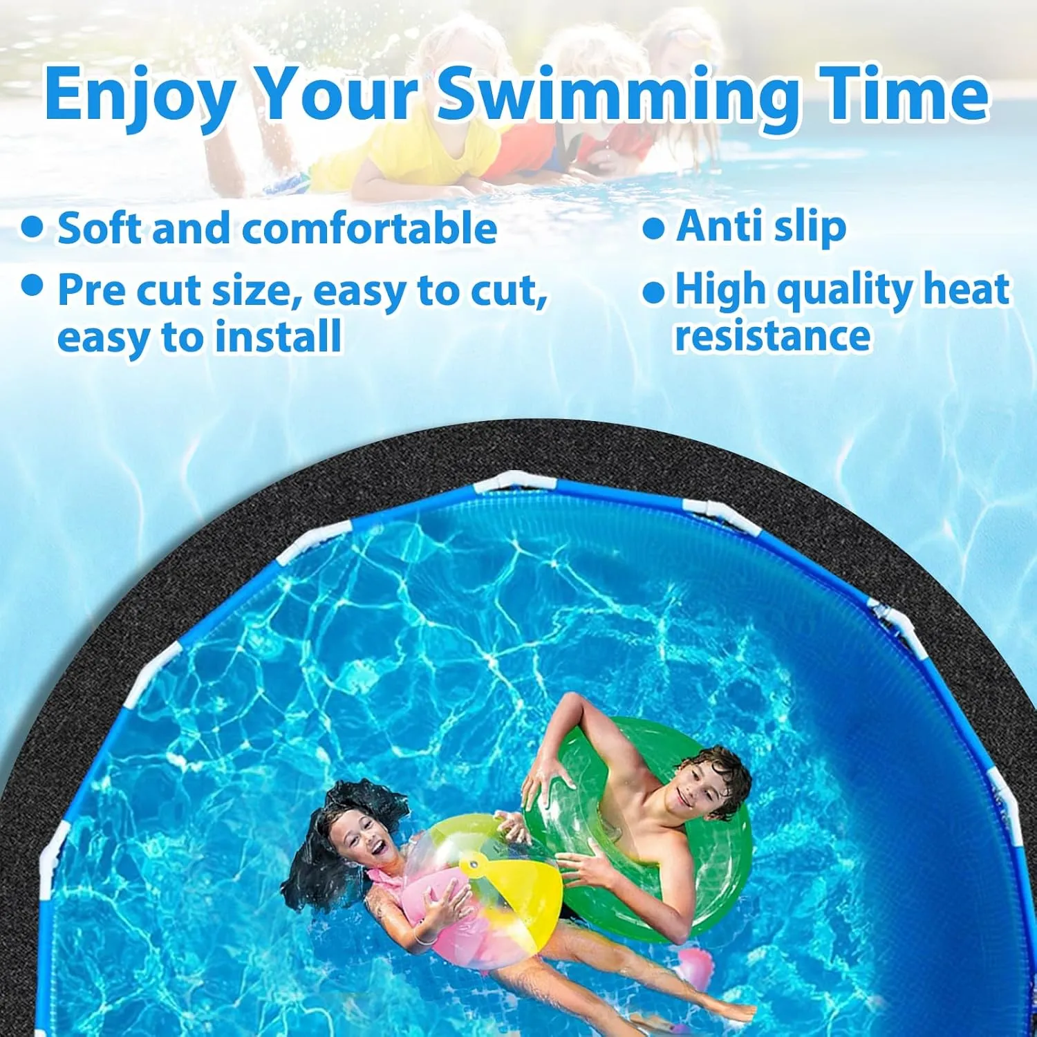 Thickened Pool Liner Pad for Above Ground Pool, 15 FT Round Under Pool Mat Padding, Pool Ground Pad Mat Under Pool for Pool Bottom, Prevent Punctures, Extend Liner Life