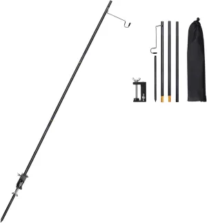 TOBWOLF Portable Camping Folding Lamp Pole, Lightweight Collapsible Aluminum Lantern Stand, Outdoor Lamp Post Hanging Light Holder Stick for Picnic, Hiking, Fishing, Backpacking, Garden BBQ