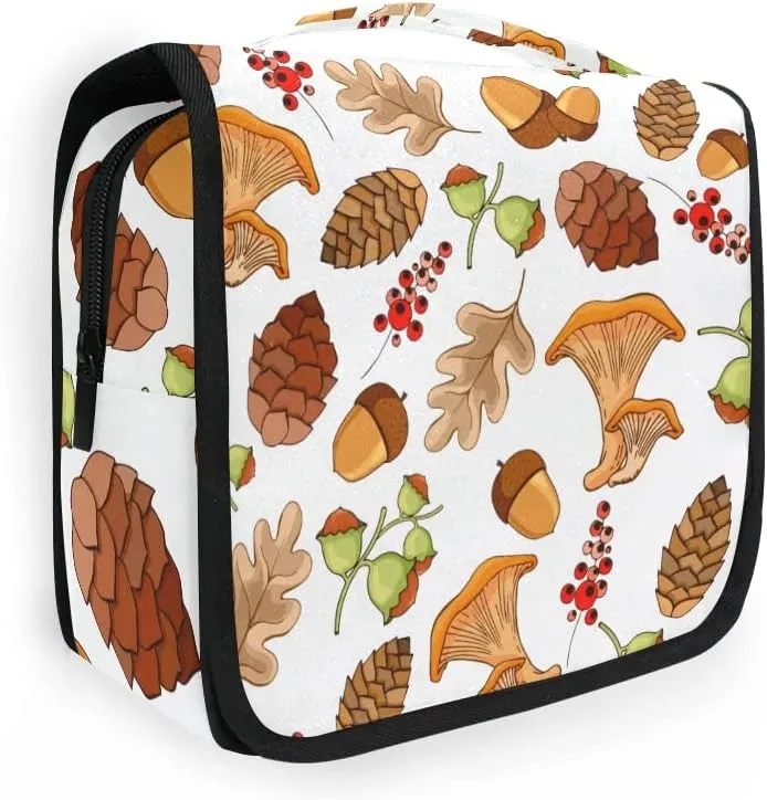 Toiletry Bag Autumn Acorn Nuts Mushroom Hanging Travel Toiletry Bag Dopp Kit Shaving Bag Toiletry Organizer Makeup Cosmetic Bag For Women Men