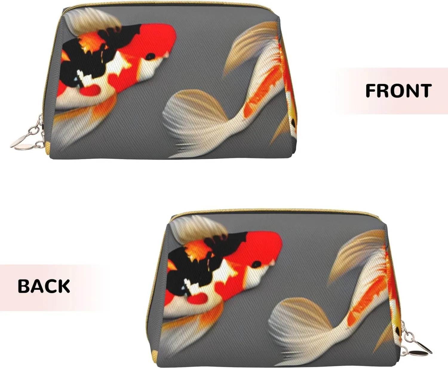 Traditional Koi Carps With Spots Toiletry Pouch, Travel-Friendly Makeup Organizer For Makeup Brushes, Lipsticks