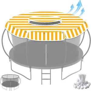 Trampoline Shade Cover 14 Ft Round with Air Vent Anti-UV No Standing Water Suitable for 14Ft Round Trampoline Accessories 14ft Yellow