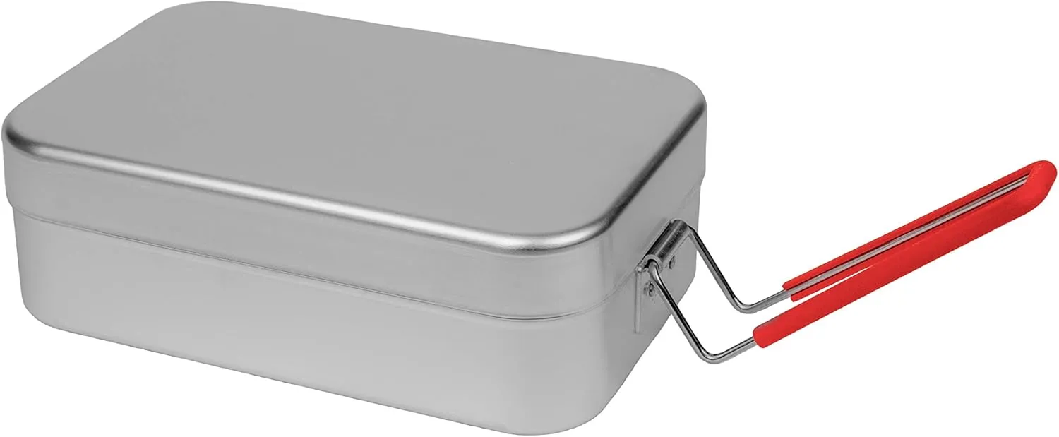 TRANGIA Mess Tin Reusable Sustainable Storage Container, Red Handle, Large