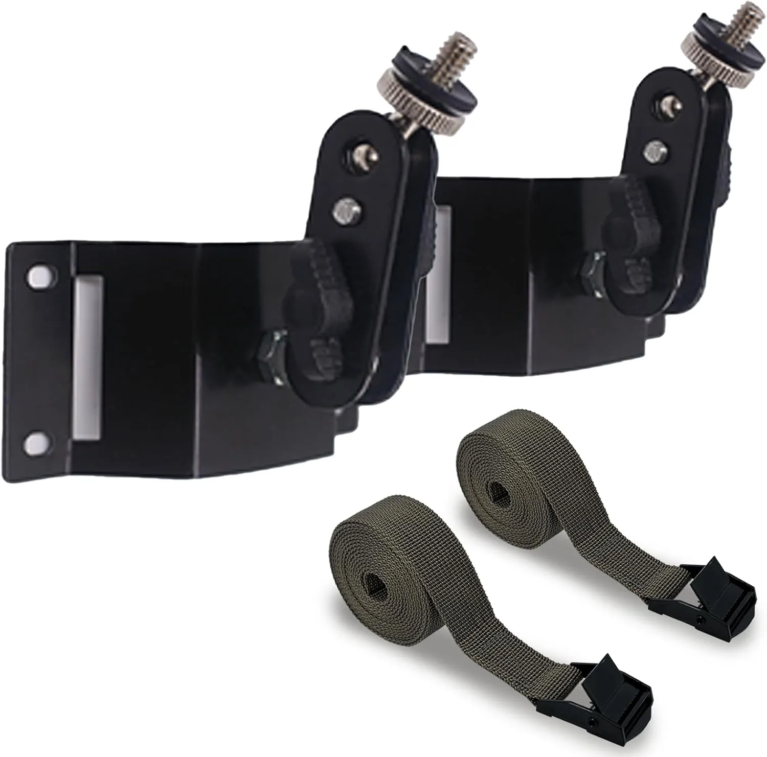 TreeDude Metal Mounting Bracket for Trail Camera & Game Camera Solar Panel, Durable Holder Tree Tied, Mounting Kit with Natural Brown Strap (2 Packs)