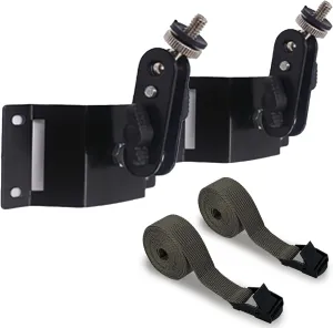 TreeDude Metal Mounting Bracket for Trail Camera & Game Camera Solar Panel, Durable Holder Tree Tied, Mounting Kit with Natural Brown Strap (2 Packs)