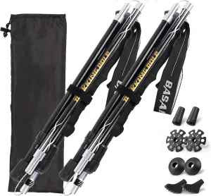 Trekking Poles Lightweight Collapsible Hiking Poles Folding Aluminum Walking Sticks 2 Pack Walking Sticks for Hiking