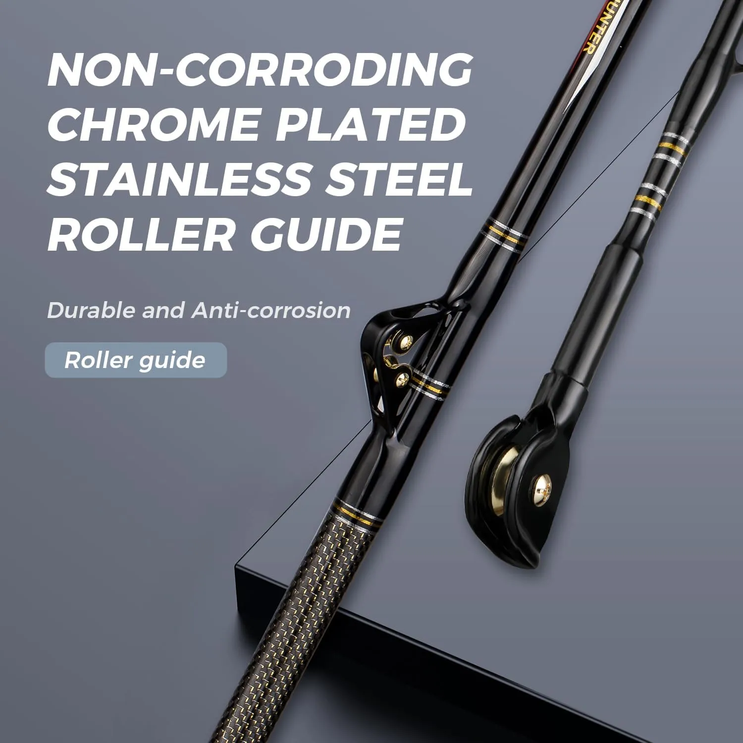 Trolling Rod Saltwater Offshore Heavy Roller Rod Bent Butt Trolling Rod Big Game Conventional Boat Fishing Pole Heavy Duty Fishing Rod 6'
