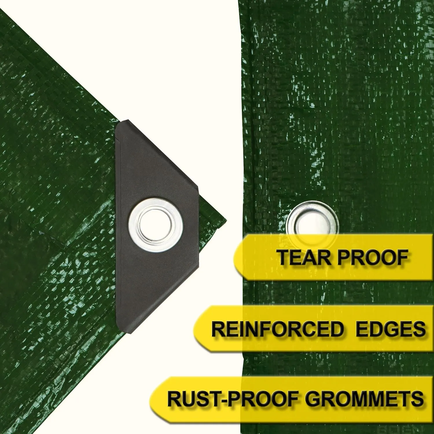 Ultra Heavy Duty Tarp Waterproof Large Cover | Hunter Green, 10' x 12' 16 Mil Thick | Rip Proof Tarps | Thick Weave Material, UV Resistant Great for Tarpaulin Canopy Tent, Boat, RV or Pool Cover
