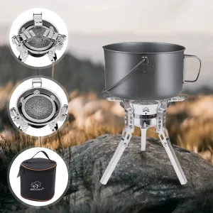 Ultralight Backpacking Camping Stove - Wind-Resistant & Portable with Piezo Ignition