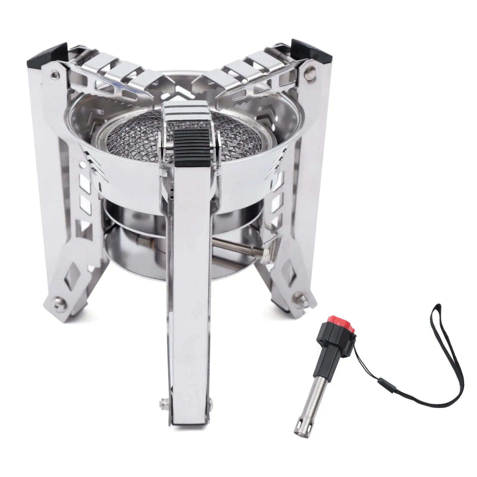 Ultralight Backpacking Camping Stove - Wind-Resistant & Portable with Piezo Ignition