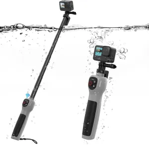 Underwater Bluetooth Selfie Stick for GoPro Hero 13 12 11 10 9 8, 33inch Waterproof Extendable Pole with Remote, 21 Hours Shooting for Diving Surfing Snorkeling, Perfect for Stunning Underwater Shots