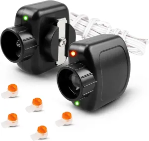 Upgraded UHAE00002 HAE00002 LSO50 LDO33 LDO50 Garage Door Openers Sensors Beam Eyes Kit Compatible with Linear Garage Door Opener, Sending Sensor & Receiving Sensor, Beam Up Garage Door Opener