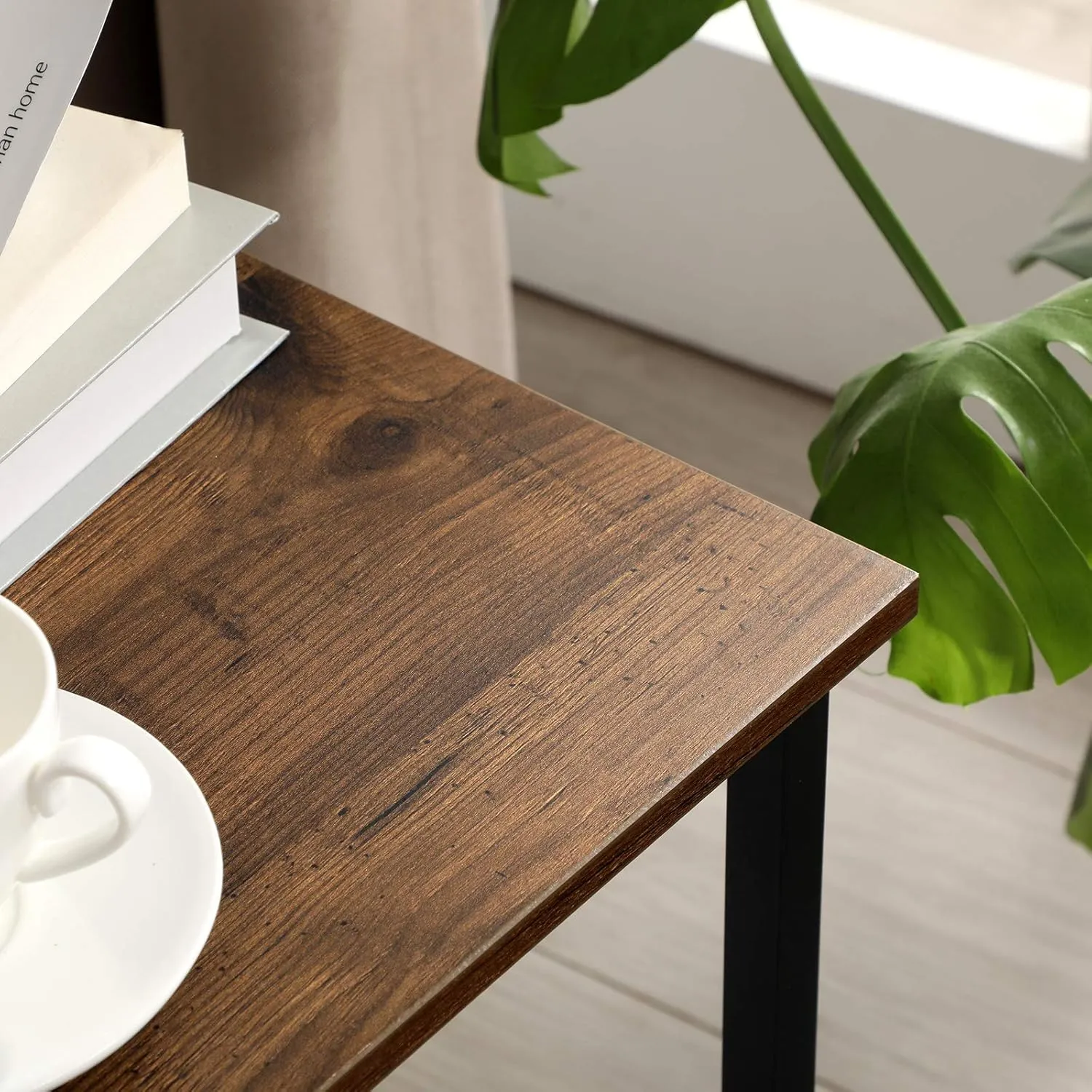 VASAGLE End Table Set of 2, 3-Tier Nightstands, Side Table for Small Space in Living Room, Bedroom, Steel Frame, Easy Assembly, 2-Pack, Chestnut Brown