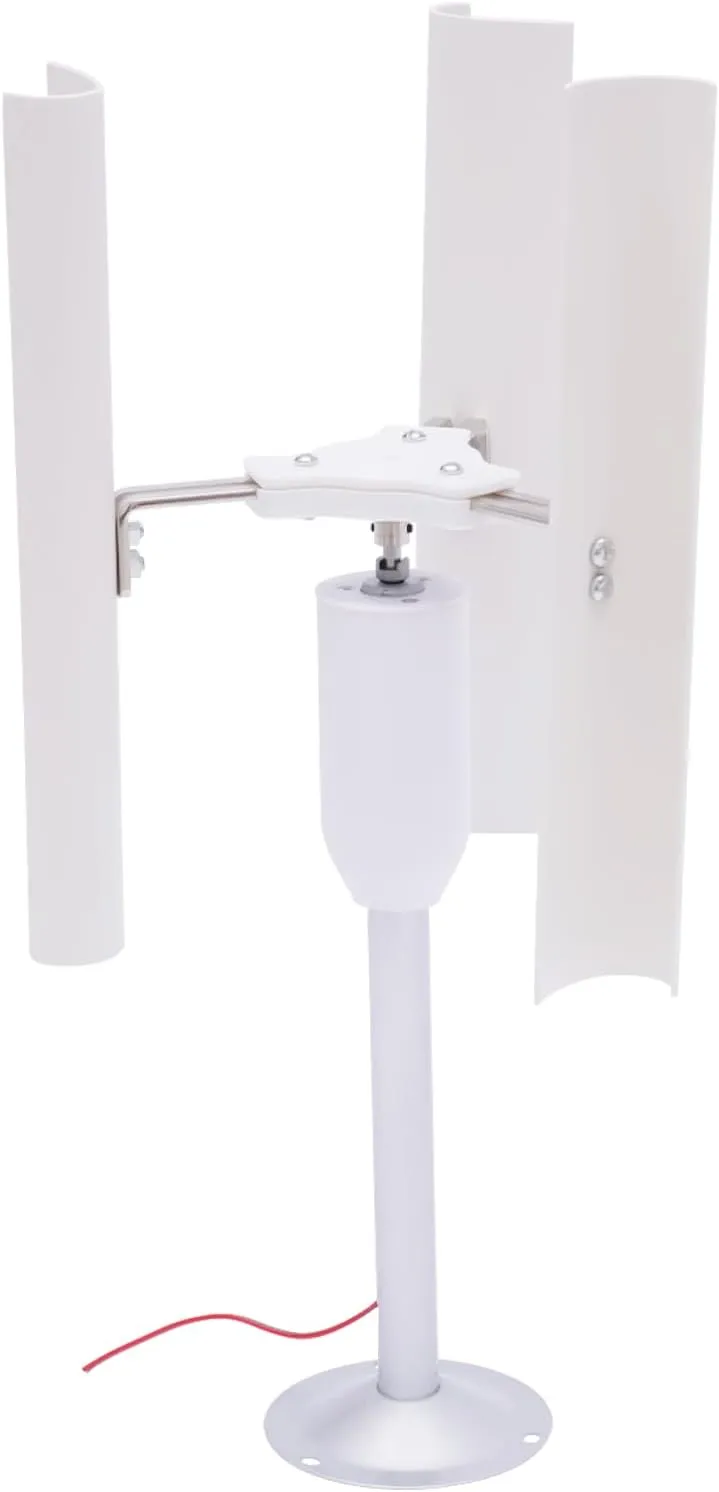 Vertical Axis Wind Turbine Generator 20W Low Wind Speed Kit for Home Classroom Science Experiments Educational Model with Durable PVC Blades and Quiet 36dB Motor