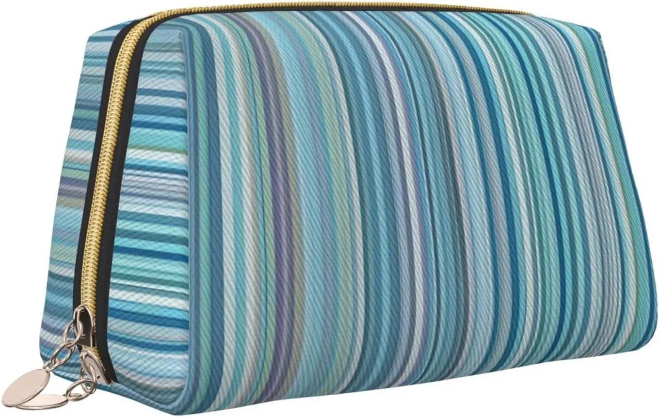 Vertical Stripes Toiletry Pouch, Travel-Friendly Makeup Organizer For Makeup Brushes, Lipsticks