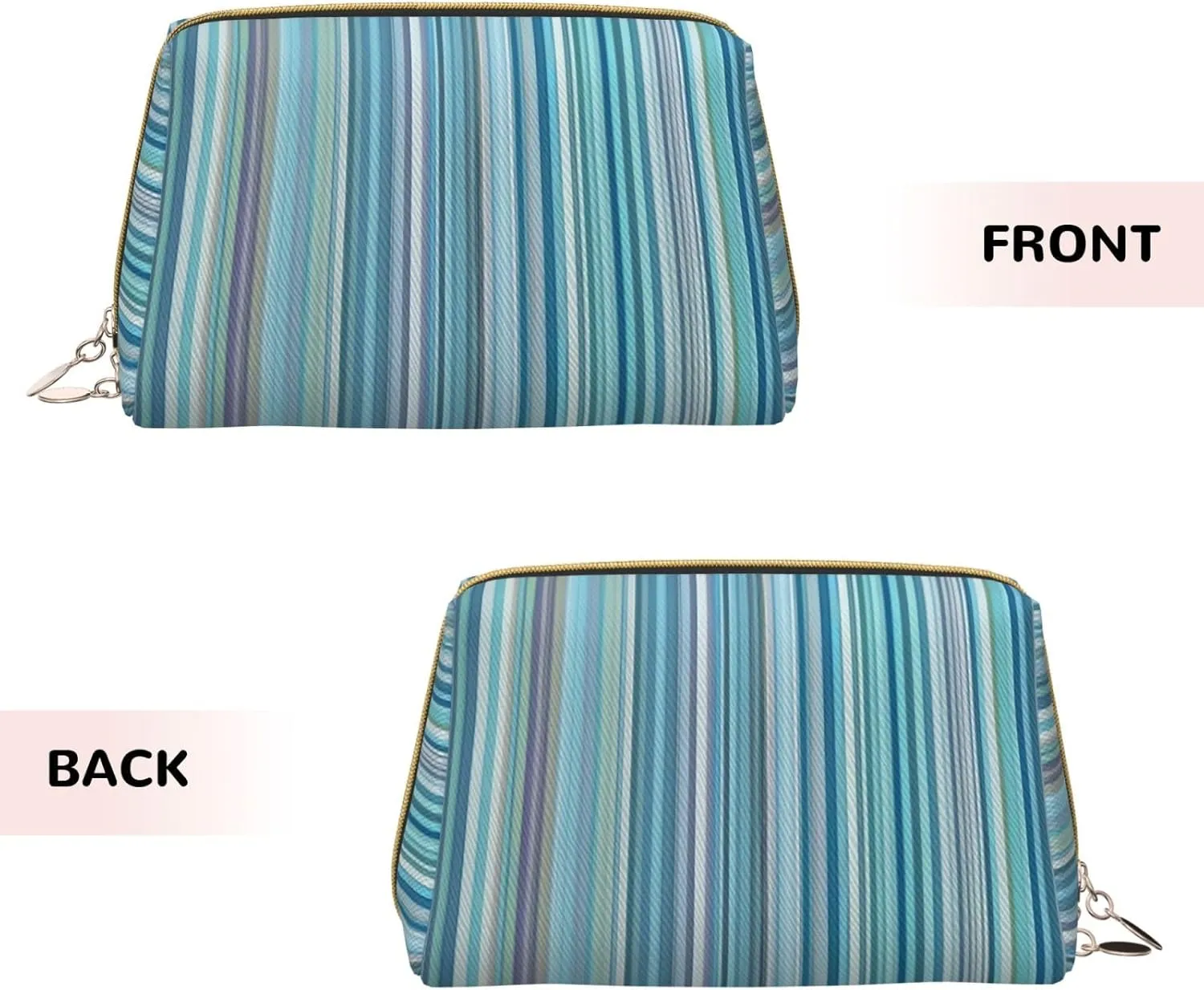 Vertical Stripes Toiletry Pouch, Travel-Friendly Makeup Organizer For Makeup Brushes, Lipsticks