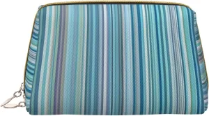 Vertical Stripes Toiletry Pouch, Travel-Friendly Makeup Organizer For Makeup Brushes, Lipsticks