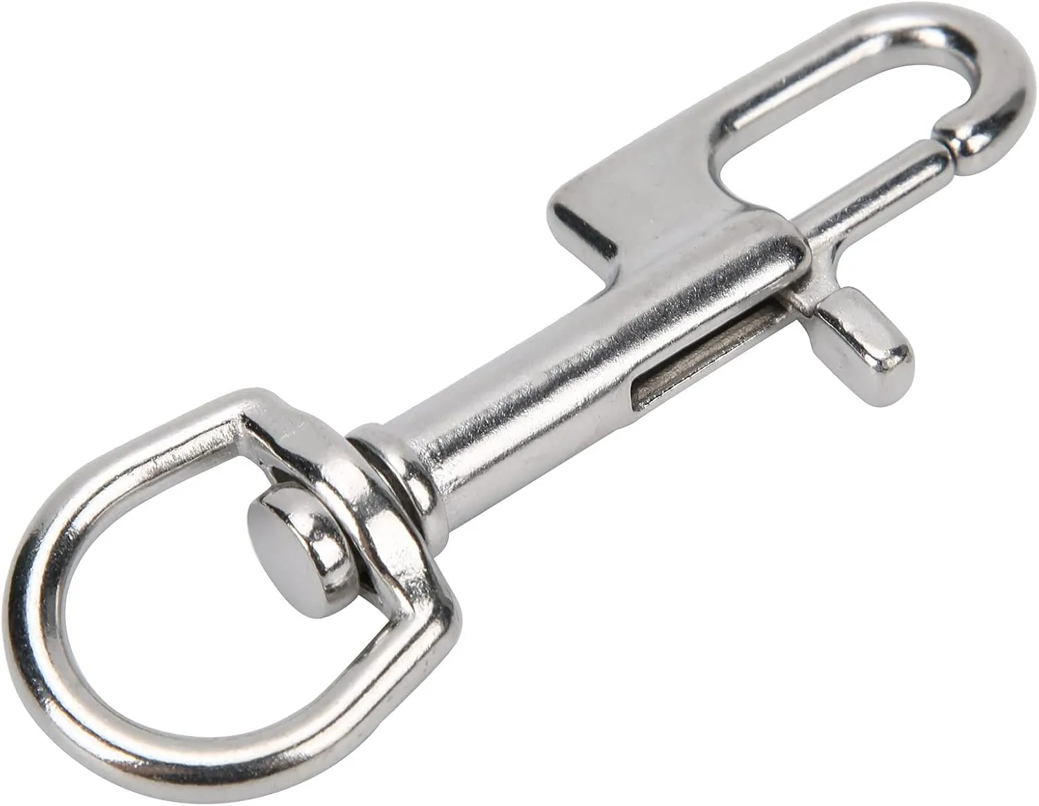 VGEBY Single Ended Snap Clips,Stainless Steel Diving Clips Single Eye Snap Hooks Buckle Ended Flagpole Snap Clips for Keychain/Tarp Covers (90mm) Diving Supplies