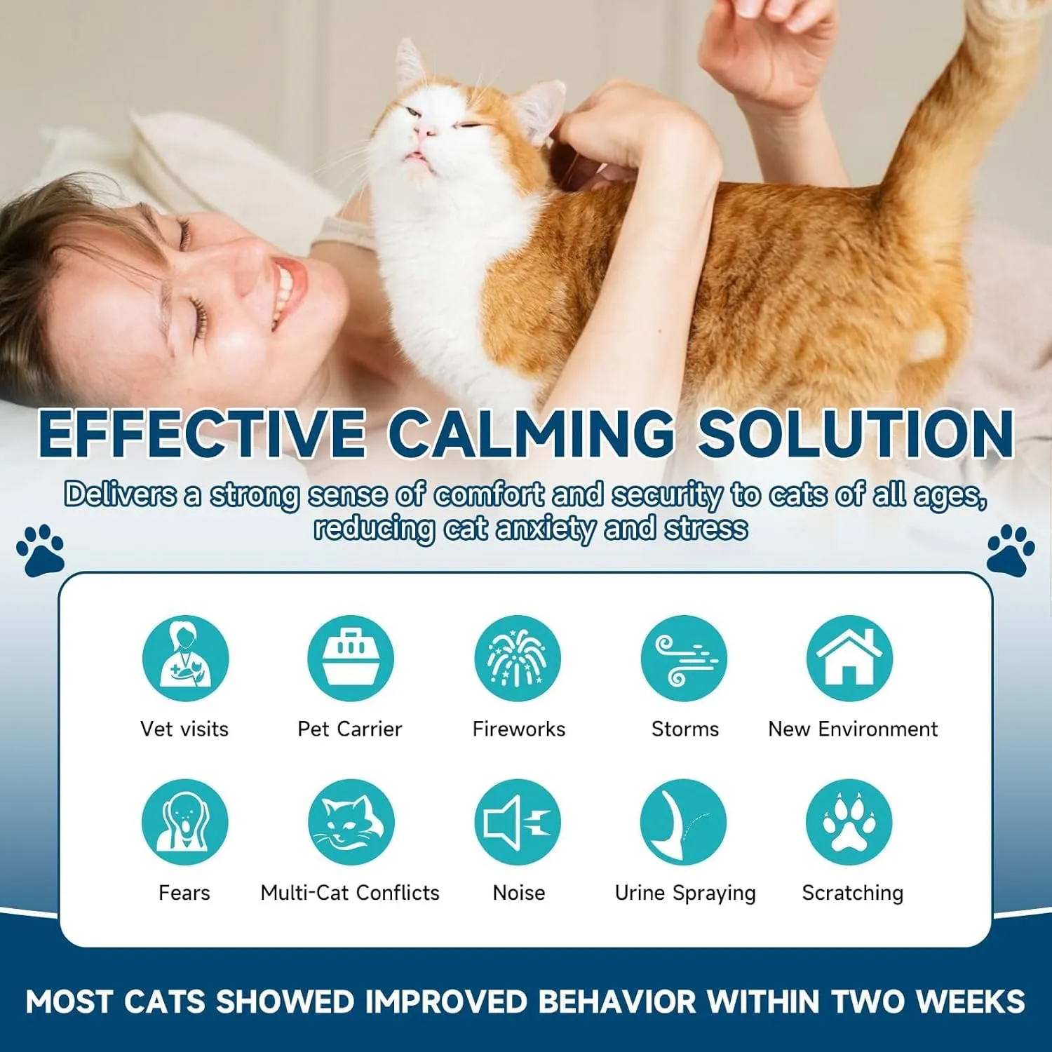 VICSOM Cat Calming Diffuser Refills Kit, Cat Pheromones Calming Refill, 180 Days Anti Anxiety Relief Stress Long Calm Effect, 48ml Fit All Common Diffusers Plug in, 6 Pack