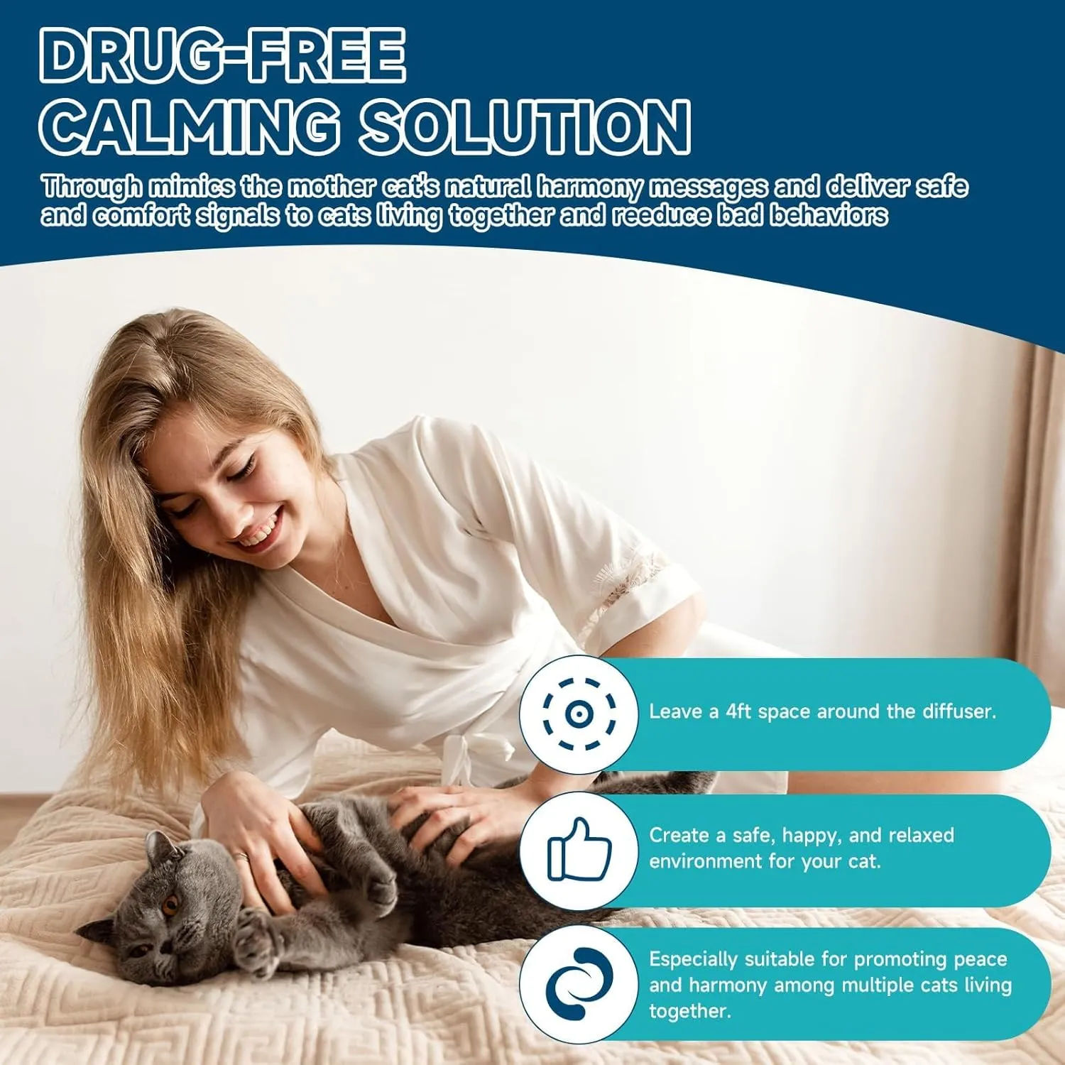VICSOM Cat Calming Diffuser Refills Kit, Cat Pheromones Calming Refill, 180 Days Anti Anxiety Relief Stress Long Calm Effect, 48ml Fit All Common Diffusers Plug in, 6 Pack