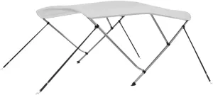 vidaXL 3-Bow Bimini Top/Boat Canopy - Adjustable Dimensions, Weather-Resistant, UV Protective, Polyester Material with PU Coating - Easy Assembly and Mounting - White