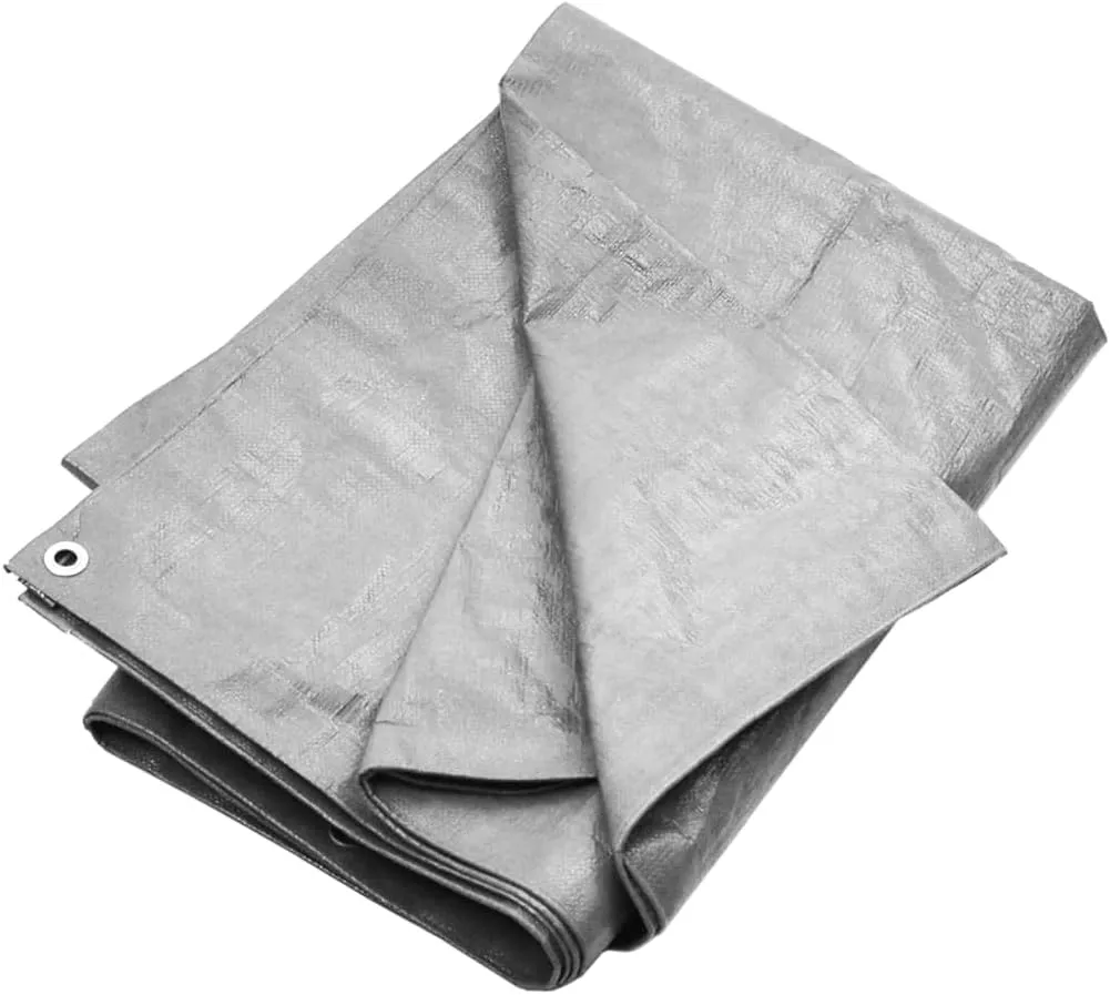 vidaXL Tarpaulin, Multipurpose Outdoor Tarp Tarpaulin with Eyelets, Camping Cover Protection Sheet, 0.6 oz/ft² 9.8'x19.7' Gray HDPE