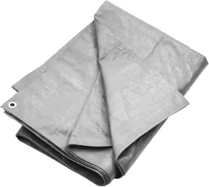 vidaXL Tarpaulin, Multipurpose Outdoor Tarp Tarpaulin with Eyelets, Camping Cover Protection Sheet, 0.6 oz/ft² 9.8'x19.7' Gray HDPE