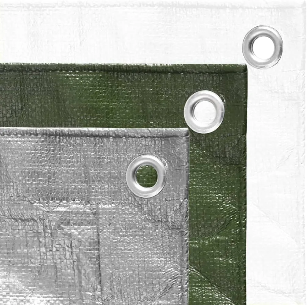 vidaXL Tarpaulin, Multipurpose Outdoor Tarp Tarpaulin with Eyelets, Camping Cover Protection Sheet, 0.6 oz/ft² 9.8'x19.7' Gray HDPE