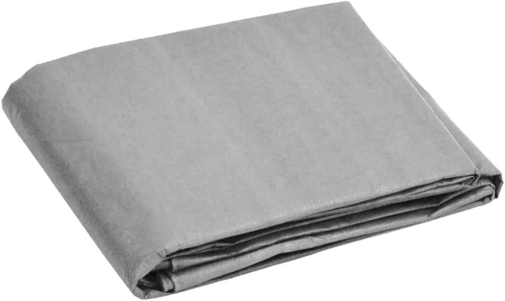 vidaXL Tarpaulin, Multipurpose Outdoor Tarp Tarpaulin with Eyelets, Camping Cover Protection Sheet, 0.6 oz/ft² 9.8'x19.7' Gray HDPE