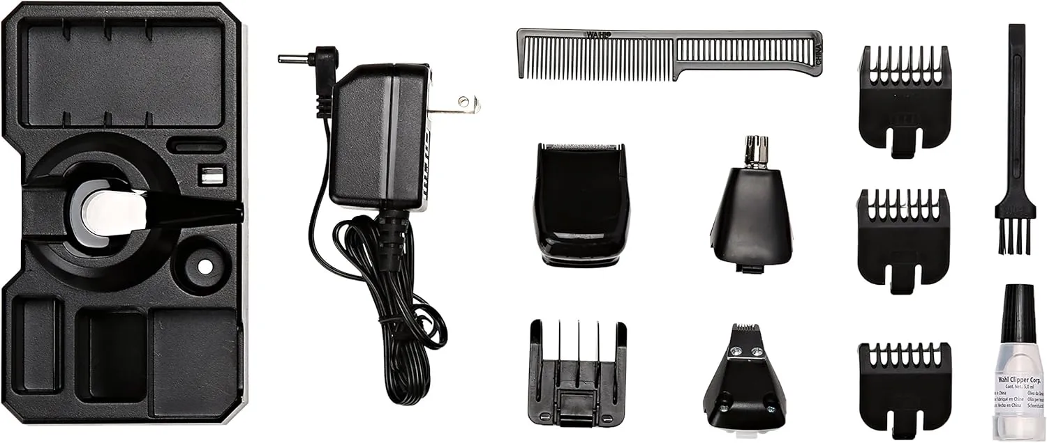Wahl 9855-300 Groomsman Pro All-in-one Rechargeable Grooming Kit, Black/Silver
