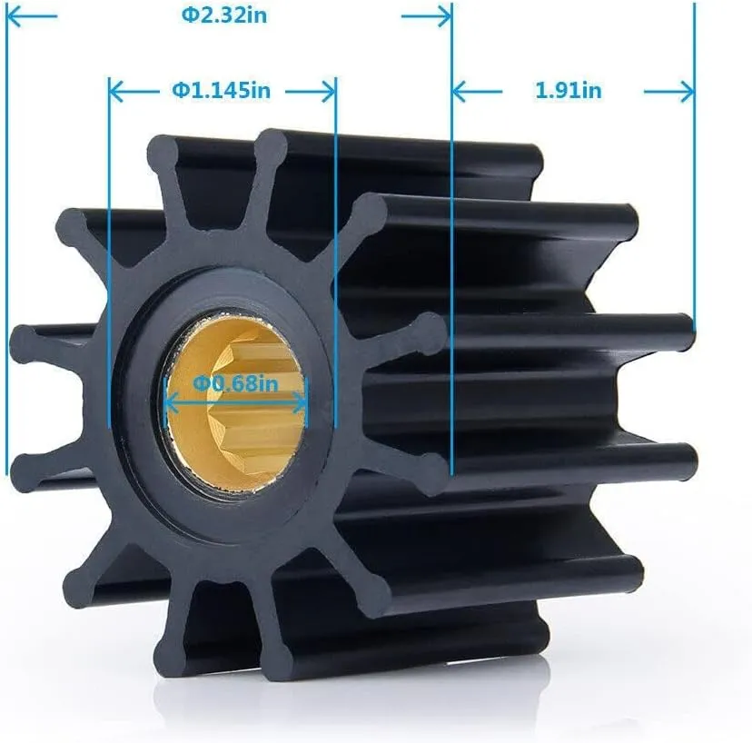 Water Pump Impeller Raw Sea Impeller Repair Kit Compatible With Johnson 09-812B-1 Yanmar 119773-42600 Sierra 18-3306 Indmar S685007