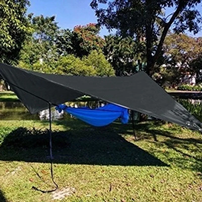 [Waterproof Tarp for Outdoor Adventures] Versatile Waterproof Camping Hammock Tarp - 114"x114" Rain Fly, Sun Shade & Backpacking Shelter with Guy Lines & Stakes - Perfect for Outdoor Adventures