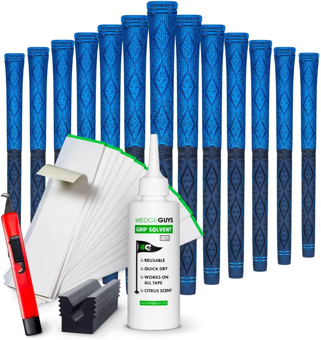 Wedge Guys Diamond Hybrid Regripping Bundle | Diamond Hybrid Grips 13 Pack with Deluxe Grip Kit | All Weather Performance with Tour Level Traction | in Multiple Colors & Standard/Midsize
