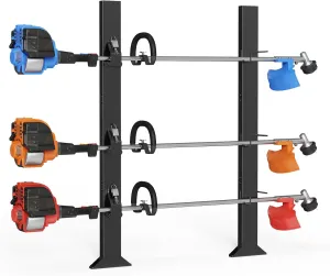 Weed Eater Racks for Open Trailer, 3 Place Heavy Duty Trimmer Racks for Open Trailers,Weedeater Rack for Open Trailer with Locks