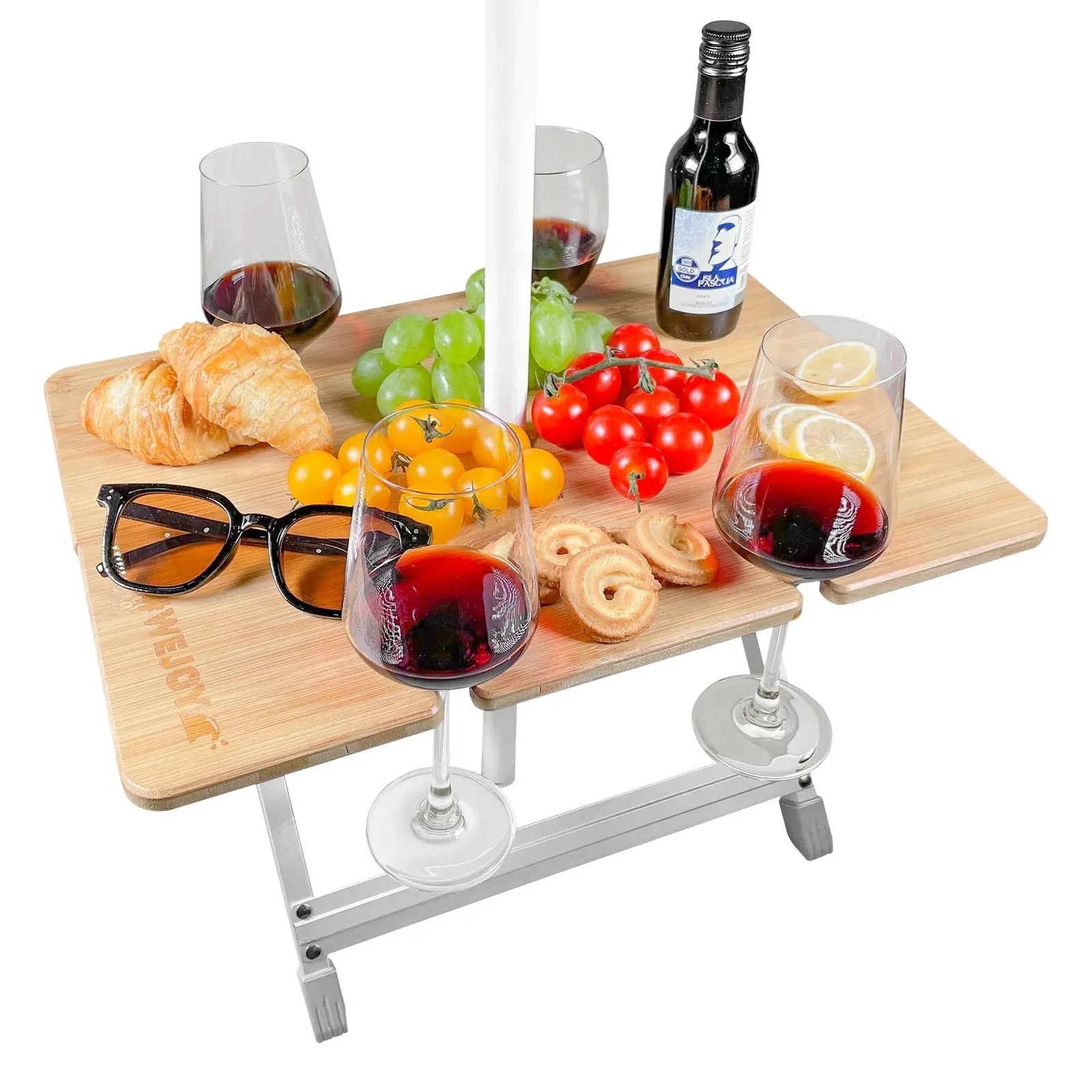 WEJOY Bamboo 4333 Mini Picnic Table with Umbrella Hole