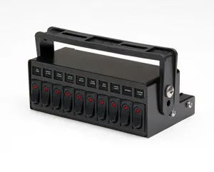 Whelen PCC10W 10-Position Rocker Switch Box, Black