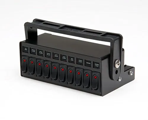 Whelen PCC10W 10-Position Rocker Switch Box, Black