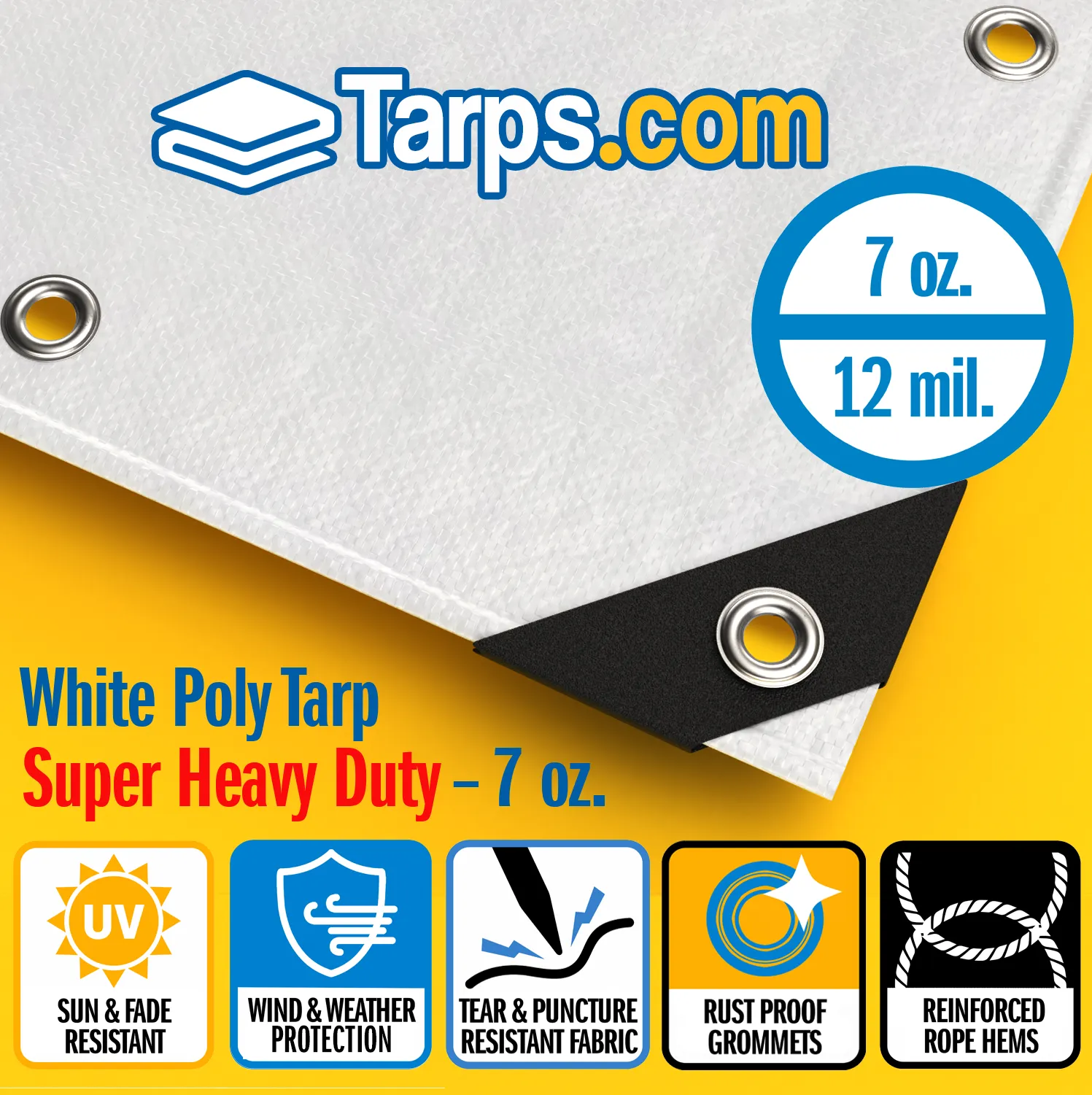 White Super Heavy Duty Poly Tarps