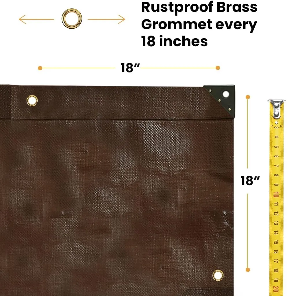 WHITEDUCK 14x16 Tarp 16 MIL Heavy Duty Poly Tarp Waterproof UV Resistant, True to Size, Rust-Proof Grommets, Tear & Rip Resistant, Extra Thick, Camping, Construction, Boat & Equipment Cover