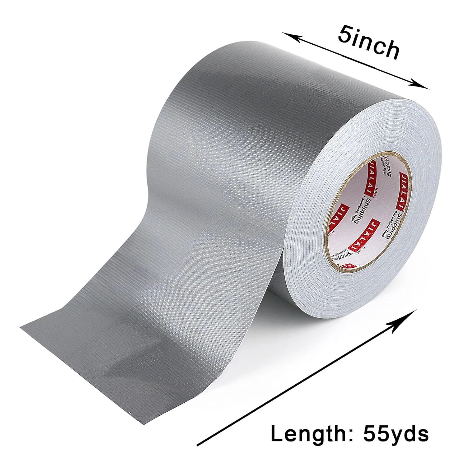 Wide Roll Silver Duct Tape, Industrial Grade 5 inches x 55 Yards (164 ft), 9 Mil Heavy-Duty, Waterproof, Strong, Flexible, No Residue, for Crafts & Home Improvement